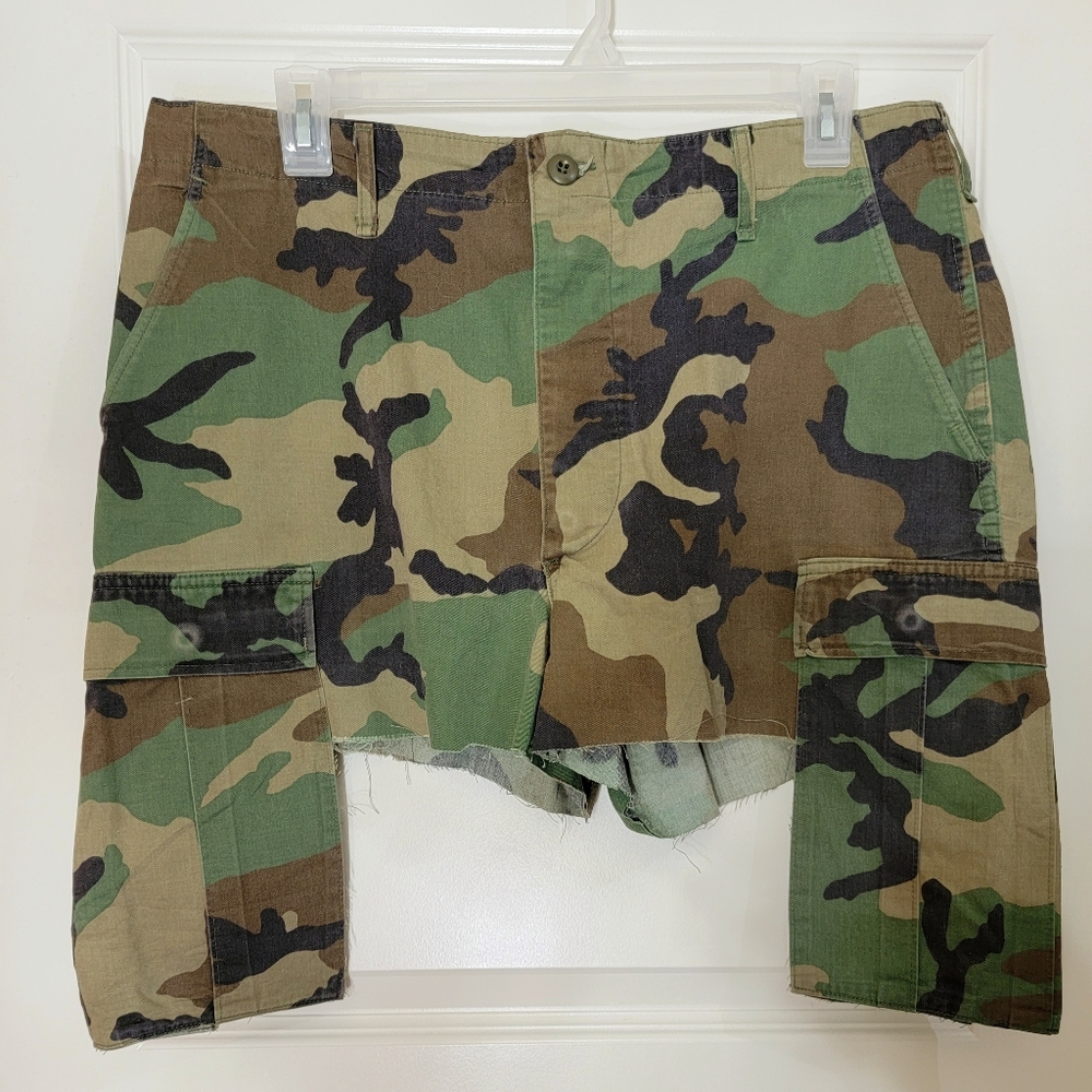 Army fatigue cut off shorts